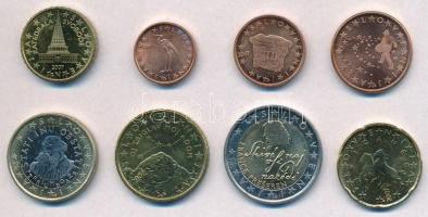Szlovénia 2007. 1c-2E (8xklf) forgalmi sor T:1-,2 Szlovenia 2007. 1 Cent - 2 Euro (8xdiff) coin set C:AU,XF