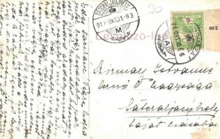 Orosháza, Erzsébet királyné utca, Takarékpénztár, nyomda, üzlet. W. L. 1607. (r)