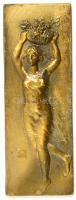 Kerekes Ferenc (1948-2001): Női akt. Bronz relief, jelzett, 23×8 cm