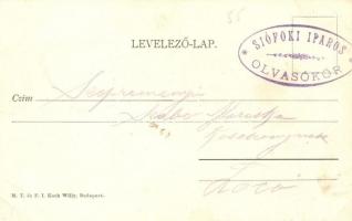 Siófok, Központi szálloda. Weisz Lipót kiadása + Siófoki Iparos Olvasókör (lyuk / hole)