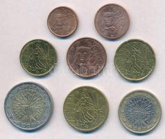 Franciaország 1999-2004. 1c-2E (8xklf) forgalmi sor T:2 France 1999-2004. 1 Cent - 2 Euro (8xdiff) coin set C:XF