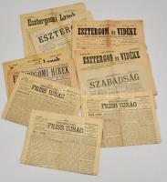1903-1938 13 db Esztergomban kiadott újság (pl- Esztergom, Esztergom és Vidéke, Esztergomi Lapok, Esztergomi Hírek, stb.)