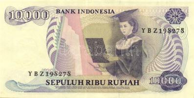 Indonézia 1984-88. 100R, 500R (2x) 2klf papíron, 1000R, 5000R, 10.000R teljes sor!  T:I