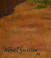 Hénel Gusztáv (1887-1966): Tornác részlet. Olaj, vászon, jelzett, sérült, 44×59 cm