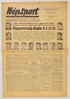 1953 A Népsport IX. évfolyamának 236. száma, címlapon a Magyaroroszág-Anglia (6:3) meccsről szóló cikkel