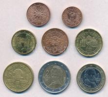 Ausztria 2002-2008. 1c-2E (8xklf) forgalmi sor T:1-,2 Austria 2002-2008. 1 Cent - 2 Euro (8xdiff) coin set C:AU,XF
