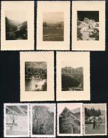 cca 1940 Erdélyi fotógyűjtemény. 52 db 6x9 cm-es fotó kis berakóban. Szováta, Szent Anna tó, kirándulás / cca 1940 52 pieces Transylvania photos.