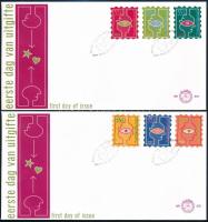 Decemberi bélyegek sor  2 FDC-n, December stamps set on 2 FDCs