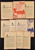 1939-1940 Turisták lapja 10 száma. Szerk.: Dr. Peitler Gyula. 51. évf. 9.,10. számok, 52. évf. 1-5.,7-9. számok. Papírkötésben, változó állapotban.
