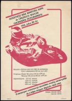 1985 A Nemzetközi Béke Barátság Kupa és Országos Bajnoki Gyorsasági Motorverseny plakátja, 30x21 cm