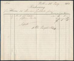 1853 Pest Váci utca, Christian Junck orvosi eszközöket forgalmazó cégének díszes fejléces számlája