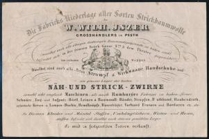 1849 Pest Híd utca, W. Wilhelm Iszer textil- és textilgép nagykereskedő dekoratív számlája