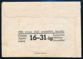 1938 Szegő István "Szent Imre" Gyógyszertárának (Bp. XI.) receptborítékja