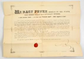 1883 Szász Domonkos közjegyző, esperes által aláírt nagyméretű papi kinevezési okmány