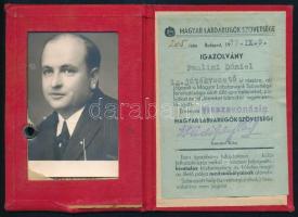 1939 Bp., Magyar Labdarúgók Szövetsége által kiadott fényképes igazolvány Paulini Dániel részére
