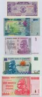 Vegyes: Szudán 1987. 25p + Uganda 2010. 2000Sh + Zimbabwe 1997. 20$ + 2007. 1$ + 2008. 100.000.000$ T:I,III (csak egy) Mixed: Sudan 1987. 25 Piastres + Uganda 2010. 2000 Shillings + Zimbabwe 1997. 20 Dollars + 2007. 1 Dollar + 2008. 100.000.000 Dollars C:UNC,F (only one)