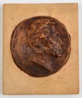 Olvashatatlan jelzéssel: Férfi portré terrakotta plakett, d:10,5 cm