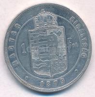 1879KB 1Ft Ag "Ferenc József / Középcímer" T:2 kis ph. 
Adamo M15