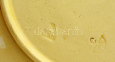 Körmöcbányai szecessziós tál, mázas, jelzett, kis mázhibával, d: 26 cm