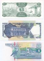 Vegyes: Guyana 1992. 5$ + Suriname 1998. 5G + Uruguay 1980-1987. 50P T:I
Mixed: Guyana 1992. 5 Doll...