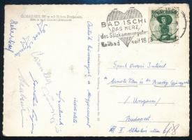 A magyar kerékpáros csapat tagjainak aláírásai osztrák körversenyről