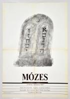 1989 Mózes, olasz-angol film plakát, hajtásnyommal, 83x57 cm