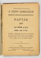 1938-39 Zsidó Gimnázium Barátainak Egyesülete zsebnaptár