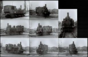 cca 1960-1970 Linzbauer Tamás: Mozdonyok, 8 db fotó, hátuljukon pecséttel jelzettek, 9×14 cm