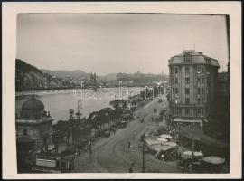 cca 1930 Budapest Fővám tér villamossal fotó 9x12 cm