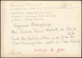 cca 1910 Fogarasi-havasok, a Serbota, Erdélyi Mór felvétele, hátulján feliratozva, pecséttel jelzett...