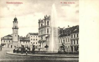 Besztercebánya, Banska Bystrica;  IV. Béla király tér, Strelinger Jakab, Löwy Ferencz üzlete. Walther Adolf és Társa kiadása / square, street view, shops