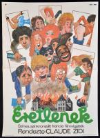 1981 Éretlenek, francia filmvígjáték plakát, hajtásnyommal, 56x40 cm