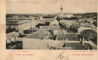 1898 Komárom, Komárno; látkép, Református templom / general view, church (r)