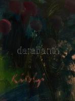 Károlyi Ernő (1923-2016): Nagymaros, olaj, karton, üvegezett fa keretben, 42,5×47,5 cm