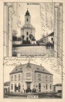 Balassagyarmat, Ágostai evangélikus templom, Kossuth tér, Hummer M. fűszerkereskedése, Art Nouveau