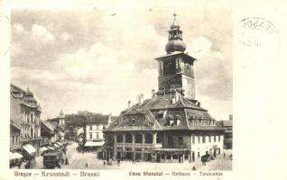Brassó, Kronstadt, Brasov; Tanácsház, városi vasút. W. Hiemisch / town hall with urban railway