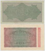 Németország / Weimari Köztársaság 1922. 1000M + 1923. 20.000M + 1.000.000M + 100.000.000M T:III
Ger...