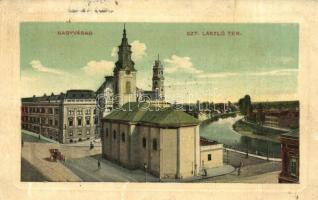 Nagyvárad, Oradea; Szent László tér, templomok / square with churches (EK)