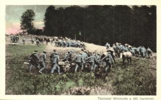 Tüzérségi felvonulás a déli harctéren. Az Érdekes Újság kiadása / WWI K.u.K. military. artillery on the Southern front