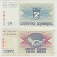 Bosznia-Hercegovina 1992. 10D (2xklf) + 25D + 1000D +  1998. 1M T:I,III
Bosnia and Herzegovina 1992...