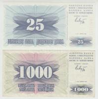 Bosznia-Hercegovina 1992. 10D (2xklf) + 25D + 1000D +  1998. 1M T:I,III
Bosnia and Herzegovina 1992...