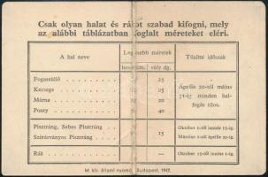 1945 Gárdony-Agárd Villatelepi lakos számára kiállított halászjegy, 5 P benyomott, és 5 P illetékbél...
