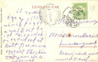 Nagyberezna, Velykyi Bereznyi, Velky Berezny; Ung folyó részlet, híd, szarvasmarhák. W. L. 2787. / U...