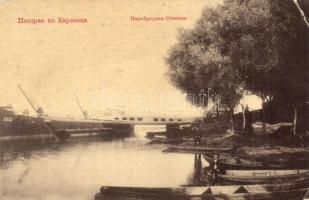 Karlóca, Karlowitz, Sremski Karlovci; Parobrodska Stanica / Hajóállomás. W. L. 310. / ship station (ázott sarok / wet corner)