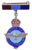 Nagy-Britannia DN Per Ardua ad Astra zománcozott, jelzett Ag RAF jelvény (5,95g/20x28mm) T:2 Great Britain ND Per Ardua ad Astra enamelled and hallmarked Ag RAF badge (5,95g/20x28mm) C:XF