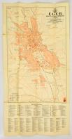 1930 Eger térképe, 1:10000, Turistaság és Alpinizmus, kis sérülésekkel, 83,5×41 cm