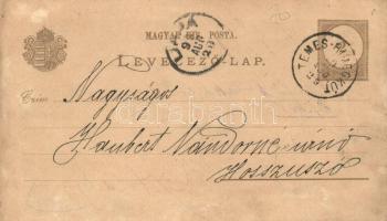 1899 Temeshidegkút, Sabran-Guttenbrunn, Zabrani; utcakép, templom. Kézzel rajzolt lap / street view,...