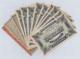 1946. 15db-os magyar adópengő bankjegy tétel, közte fordított címeres és "amelyekNEK" T:I-...