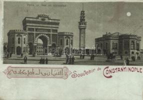 Constantinople, Istanbul; Porte et Tour du Séraskérat. Max Fruchtermann / gate and tower, Art Nouveau, litho (r)