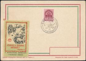 1941 Szeresd a magyar katonát zöld levélzáró levelezőlapon